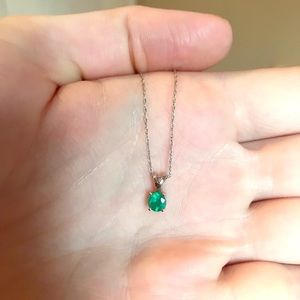 Real emerald necklace 14k